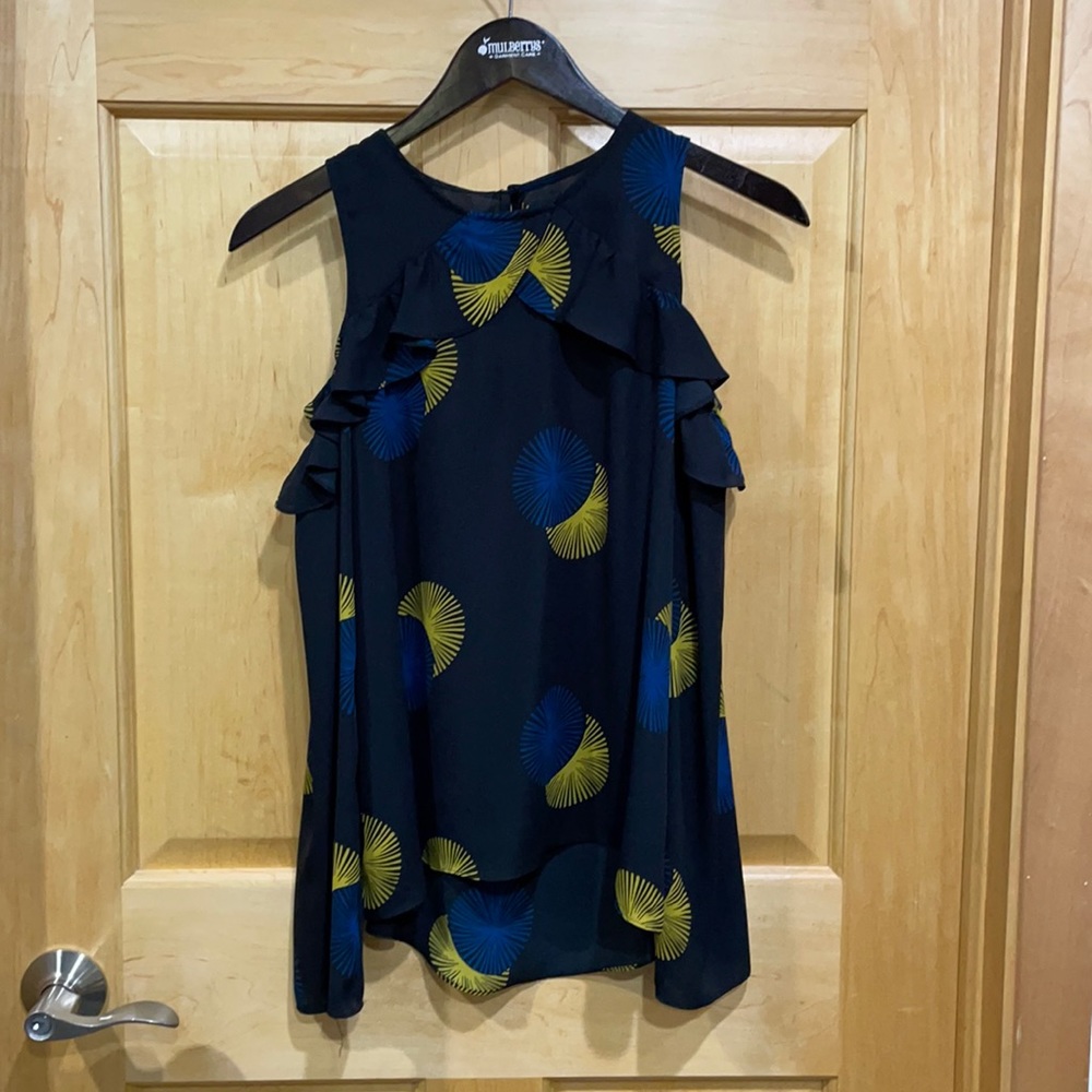 Trouve black blouse cold shoulder long sleeve XS